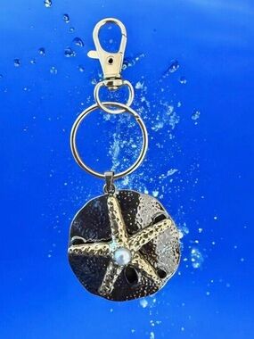 Gorgeous Sand Dollar Keychain or Bag Tag.